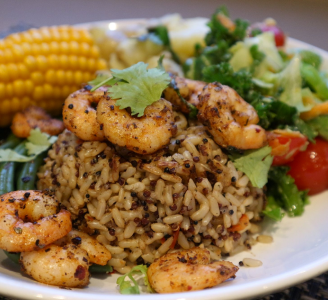 Asian Prawn Rice & Quinoa Salad